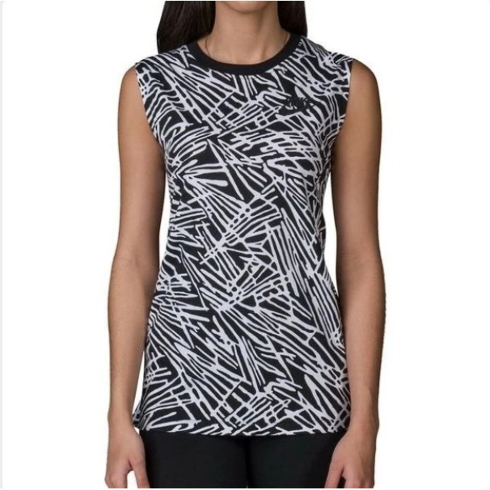 NIKE Zebra Black White Graphic Muscle Tank Top Womens Size Large Style 739960